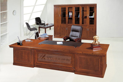 厂家直销上海域晖家具 订做优质实木大班台与时尚老板桌